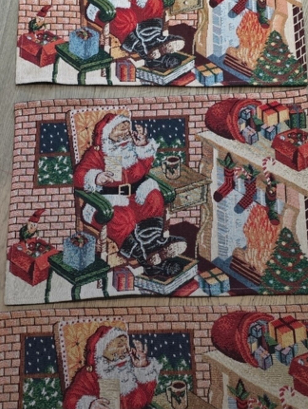 Festive Santa Claus Tapestry Placemats
